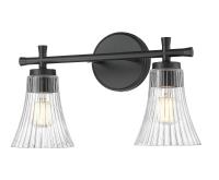 Two Light Vanity by Z-Lite - Belle Collection, Matte Black Finish - 7519-2V-MB