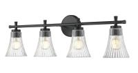 Four Light Vanity by Z-Lite - Belle Collection, Matte Black Finish - 7519-4V-MB