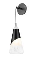One Light Wall Sconce by Z-Lite - Aimie Collection, Matte Black Finish - 828-1S-MB