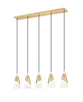 Five Light Linear Chandelier by Z-Lite - Aimie Collection, Modern Gold Finish - 828P6-5L-MGLD