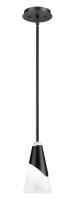One Light Pendant by Z-Lite - Aimie Collection, Matte Black Finish - 828P6-ROD-MB