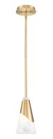 One Light Pendant by Z-Lite - Aimie Collection, Modern Gold Finish - 828P6-ROD-MGLD
