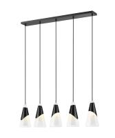Five Light Linear Chandelier by Z-Lite - Aimie Collection, Matte Black Finish - 828P7-5L-MB