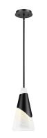 One Light Pendant by Z-Lite - Aimie Collection, Matte Black Finish - 828P7-ROD-MB