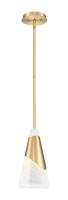One Light Pendant by Z-Lite - Aimie Collection, Modern Gold Finish - 828P7-ROD-MGLD