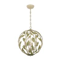 Four Light Chandelier by Crystorama - Broche Collection, Champagne Green Tea Finish - 504-CT