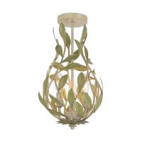 Three Light Semi Flush Mount by Crystorama - Broche Collection, Champagne Green Tea Finish - 565-CT_CEILING