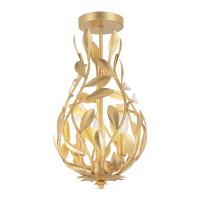 Three Light Semi Flush Mount by Crystorama - Broche Collection, Antique Gold Finish - 565-GA_CEILING