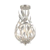 Three Light Semi Flush Mount by Crystorama - Broche Collection, Antique Silver Finish - 565-SA_CEILING