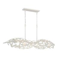 Six Light Linear Chandelier by Crystorama - Broche Collection, Matte White Finish - 567-MT
