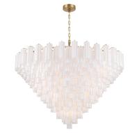 40 Light Chandelier by Crystorama - Addis Collection, Aged Brass Finish - ADD-329-AG-WH