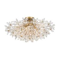 Four Light Semi Flush Mount by Crystorama - Adley Collection, Aged Brass Finish - ADL-500-AG-CL
