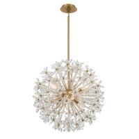 Six Light Chandelier by Crystorama - Adley Collection, Aged Brass Finish - ADL-506-AG-CL