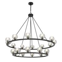 LED Chandelier by Crystorama - Aragon Collection, Matte Black Finish - ARA-10268-MK