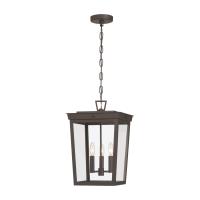 Three Light Outdoor Pendant by Crystorama - Belmont Collection, Twilight Bronze Finish - BEL-A8065-TZ
