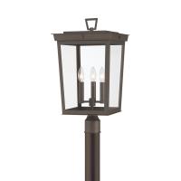 Three Light Outdoor Post Mount by Crystorama - Belmont Collection, Twilight Bronze Finish - BEL-A8069-TZ