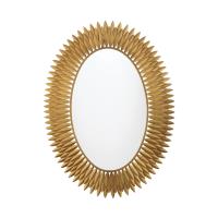 LED Mirror by Crystorama - Broche Collection, Antique Gold Finish - BRH-M500-GA