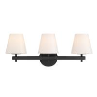 Three Light Bath by Crystorama - Colton Collection, Black Finish - COL-203-BK