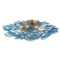 Six Light Semi Flush Mount by Crystorama - Esme Collection, Aged Brass Finish - ESM-4000-AG-BL