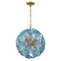 Six Light Chandelier by Crystorama - Esme Collection, Aged Brass Finish - ESM-4005-AG-BL
