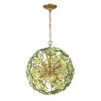 Six Light Chandelier by Crystorama - Esme Collection, Aged Brass Finish - ESM-4005-AG-GR