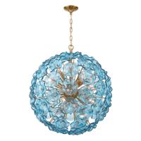 12 Light Chandelier by Crystorama - Esme Collection, Aged Brass Finish - ESM-4009-AG-BL