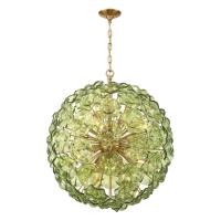 12 Light Chandelier by Crystorama - Esme Collection, Aged Brass Finish - ESM-4009-AG-GR