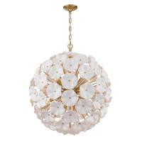 12 Light Chandelier by Crystorama - Esme Collection, Aged Brass Finish - ESM-4009-AG-WH