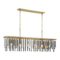 Six Light Linear Chandelier by Crystorama - Gemma Collection, Modern Gold Finish - GEM-7007-MG-SS