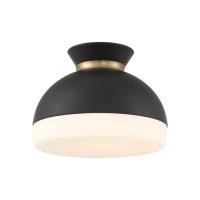 Two Light Flush Mount by Crystorama - Gidget Collection, Matte Black + Vibrant Gold Finish - GID-4003-MK-VG