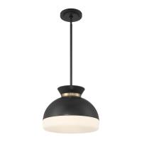 Two Light Pendant by Crystorama - Gidget Collection, Matte Black + Vibrant Gold Finish - GID-4015-MK-VG