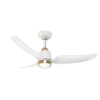 42" Ceiling Fan by Kuzco Lighting - Hugo Collection, Brushed Gold/Matte White Finish - CF72942-BG/WH-5CCT