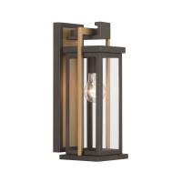 One Light Outdoor Wall Sconce by Crystorama - Lendel Collection, Twilight Bronze + Textured Gold Finish - LDL-901-TZ-TG
