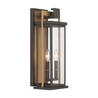 Two Light Outdoor Wall Sconce by Crystorama - Lendel Collection, Twilight Bronze + Textured Gold Finish - LDL-902-TZ-TG
