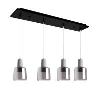 LED Pendant by Kuzco Lighting - Samson Collection, Black/Smoked Glass Finish - MP12506BKSM-04