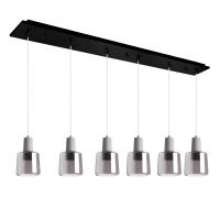 LED Pendant by Kuzco Lighting - Samson Collection, Black/Smoked Glass Finish - MP12506BKSM-06