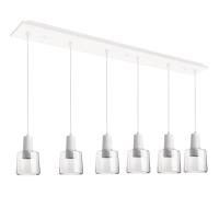 LED Pendant by Kuzco Lighting - Samson Collection, White/Clear Glass Finish - MP12506WHCL-06