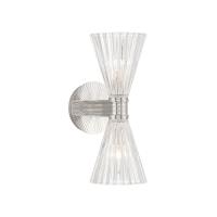 Two Light Wall Sconce by Crystorama - Lotus Collection, Polished Nickel Finish - LOT-702-PN