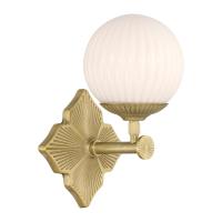 One Light Wall Sconce by Crystorama - Orly Collection, Aged Brass Finish - ORY-1001-AG-WH