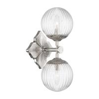 Two Light Wall Sconce by Crystorama - Orly Collection, Polished Nickel Finish - ORY-1002-PN-CL