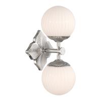 Two Light Wall Sconce by Crystorama - Orly Collection, Polished Nickel Finish - ORY-1002-PN-WH