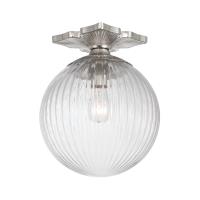 One Light Semi Flush Mount by Crystorama - Orly Collection, Polished Nickel Finish - ORY-1003-PN-CL