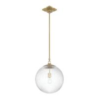 One Light Pendant by Crystorama - Orly Collection, Aged Brass Finish - ORY-1007-AG-CL