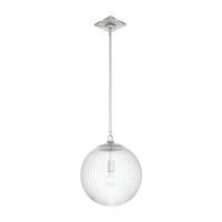 One Light Pendant by Crystorama - Orly Collection, Polished Nickel Finish - ORY-1007-PN-CL
