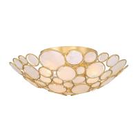 Three Light Semi Flush Mount by Crystorama - Palla Collection, Antique Gold Finish - PAL-524-GA