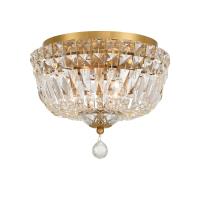 Three Light Flush Mount by Crystorama - Roslyn Collection, Aged Brass Finish - ROS-A1003-AG-CL-MWP