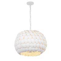 Five Light Chandelier by Crystorama - Talia Collection, Matte White Finish - TAL-9404-MT