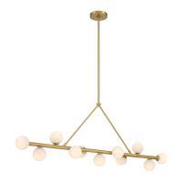 LED Linear Chandelier by Crystorama - Terrell Collection, Luxe Gold Finish - TRL-2807-LG