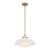 One Light Pendant by Crystorama - Xander Collection, Vibrant Gold Finish - XAN-8006-VG-WH