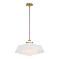 Three Light Pendant by Crystorama - Xander Collection, Vibrant Gold Finish - XAN-8009-VG-WH